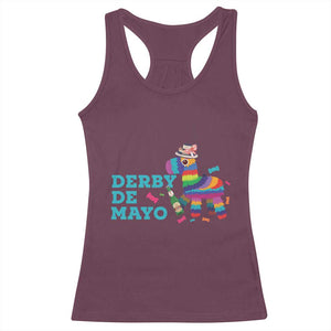 Funny Derby Day Cinco De Mayo Racerback Tank Top Derby De Mayo Horse Pinata TS11 Maroon Print Your Wear