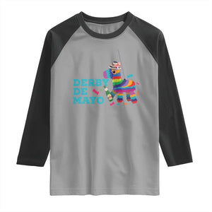Funny Derby Day Cinco De Mayo Raglan Shirt Derby De Mayo Horse Pinata TS11 Sport Gray Black Print Your Wear
