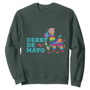 Funny Derby Day Cinco De Mayo Sweatshirt Derby De Mayo Horse Pinata TS11 Dark Forest Green Print Your Wear