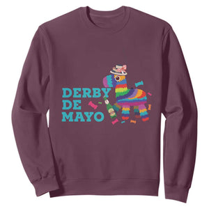 Funny Derby Day Cinco De Mayo Sweatshirt Derby De Mayo Horse Pinata TS11 Maroon Print Your Wear