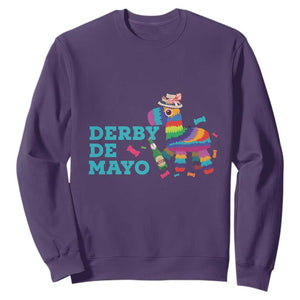 Funny Derby Day Cinco De Mayo Sweatshirt Derby De Mayo Horse Pinata TS11 Purple Print Your Wear