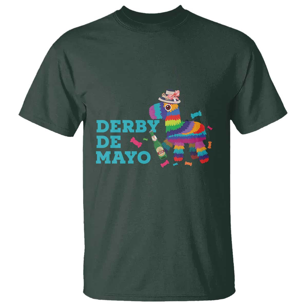Funny Derby Day Cinco De Mayo T Shirt Derby De Mayo Horse Pinata TS11 Dark Forest Green Print Your Wear