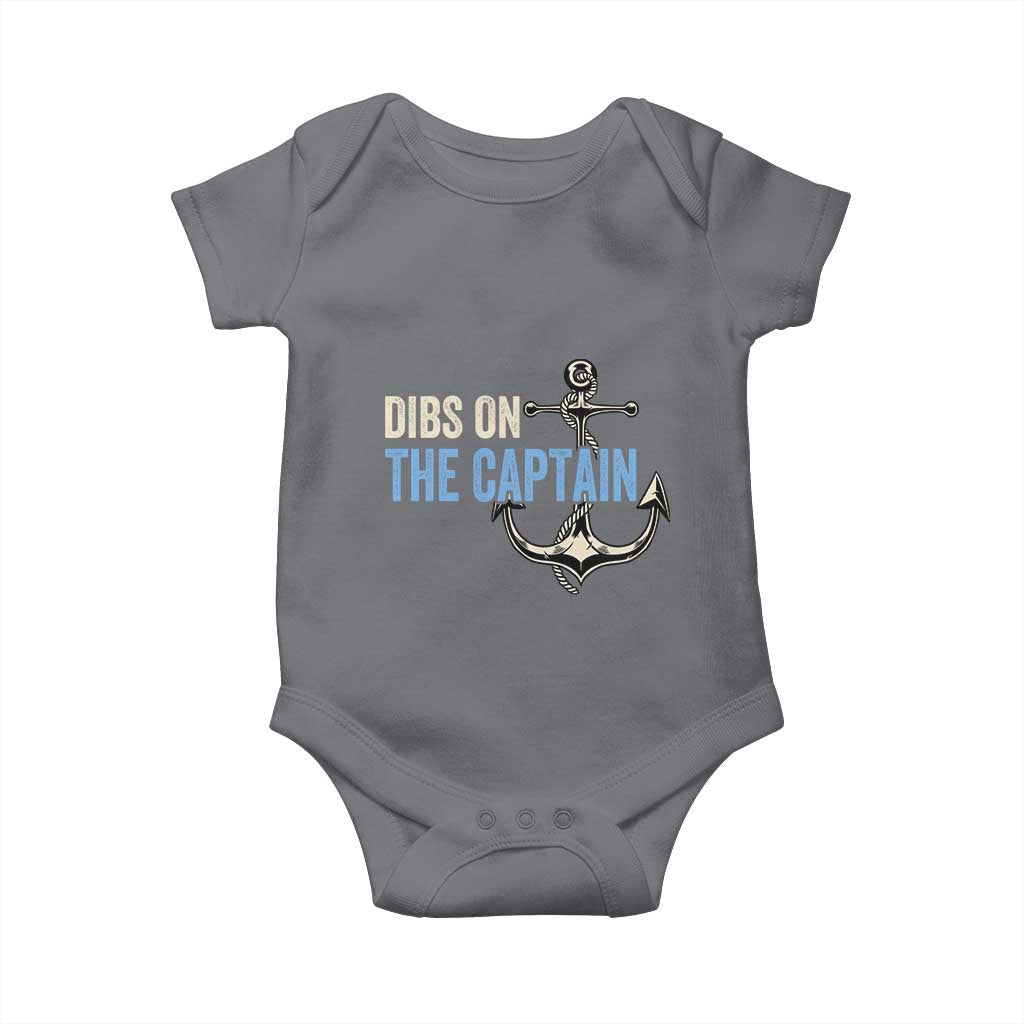 Funny Dibs On The Captain Baby Onesie Boating Boat Lover Anchor TS11 Charcoal Print Your Wear