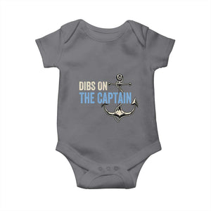 Funny Dibs On The Captain Baby Onesie Boating Boat Lover Anchor TS11 Charcoal Print Your Wear