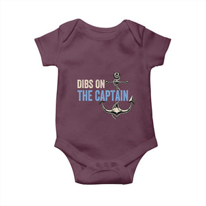 Funny Dibs On The Captain Baby Onesie Boating Boat Lover Anchor TS11 Maroon Print Your Wear