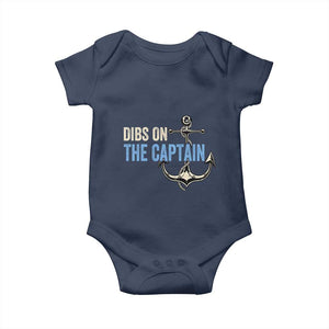 Funny Dibs On The Captain Baby Onesie Boating Boat Lover Anchor TS11 Navy Print Your Wear