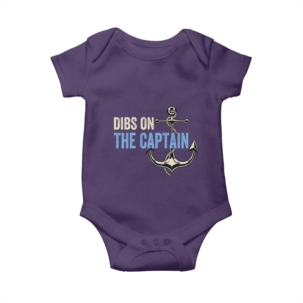 Funny Dibs On The Captain Baby Onesie Boating Boat Lover Anchor TS11 Purple Print Your Wear