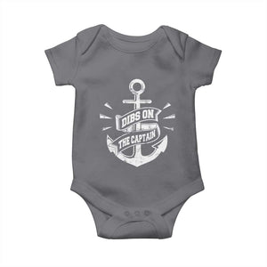 Funny Dibs On The Captain Baby Onesie Boating Boat Lover Vintage Anchor TS11 Charcoal Print Your Wear