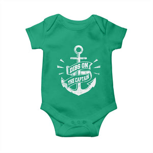 Funny Dibs On The Captain Baby Onesie Boating Boat Lover Vintage Anchor TS11 Irish Green Print Your Wear