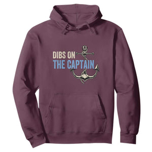 Funny Dibs On The Captain Hoodie Boating Boat Lover Anchor TS11 Maroon Print Your Wear