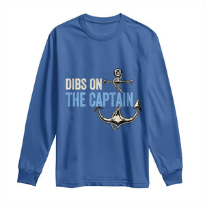 Funny Dibs On The Captain Long Sleeve Shirt Boating Boat Lover Anchor TS11 Royal Blue Print Your Wear