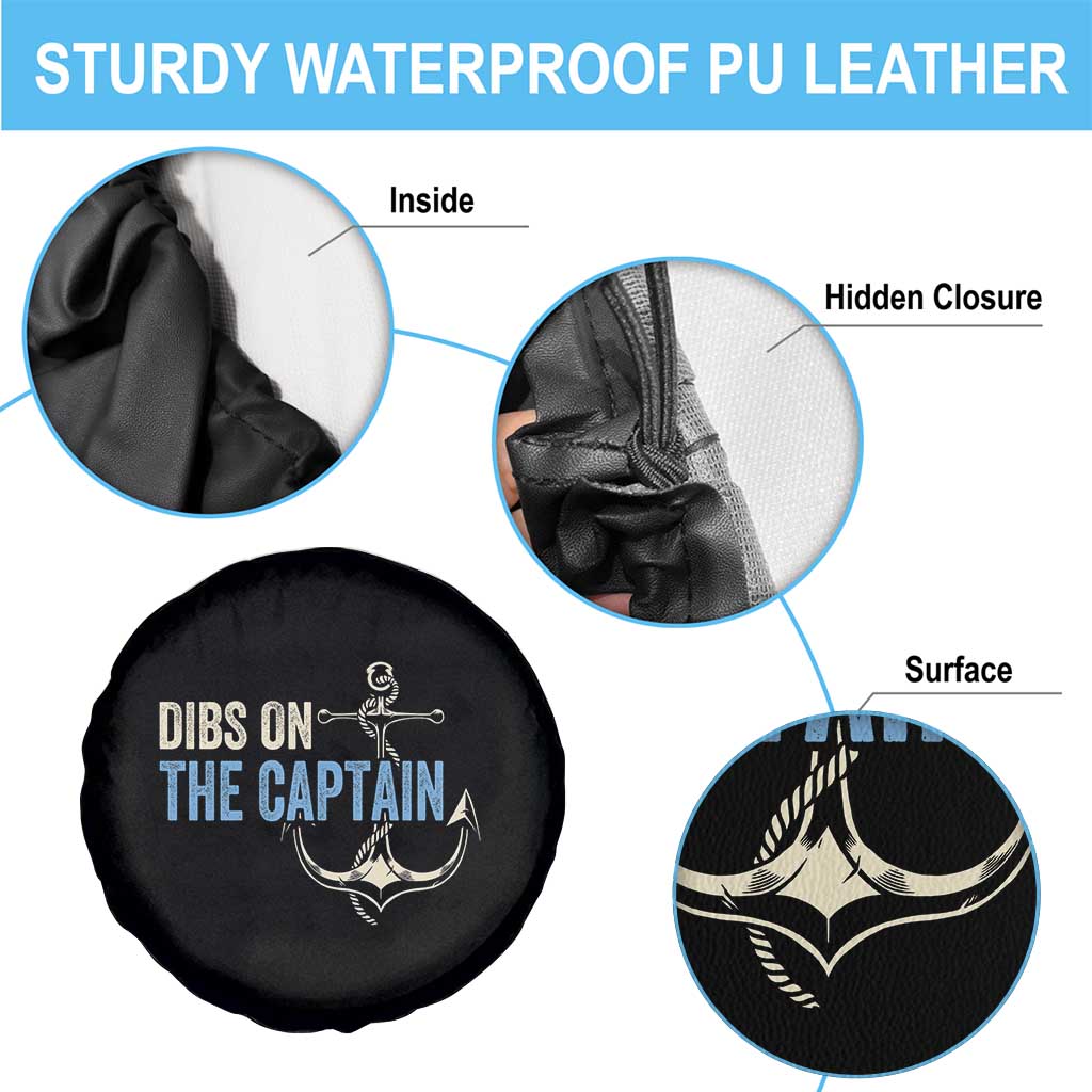 Funny Dibs On The Captain Spare Tire Cover Boating Boat Lover Anchor TS11 Print Your Wear