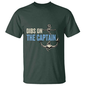 Funny Dibs On The Captain T Shirt Boating Boat Lover Anchor TS11 Dark Forest Green Print Your Wear