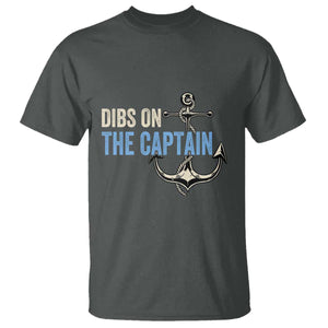 Funny Dibs On The Captain T Shirt Boating Boat Lover Anchor TS11 Dark Heather Print Your Wear