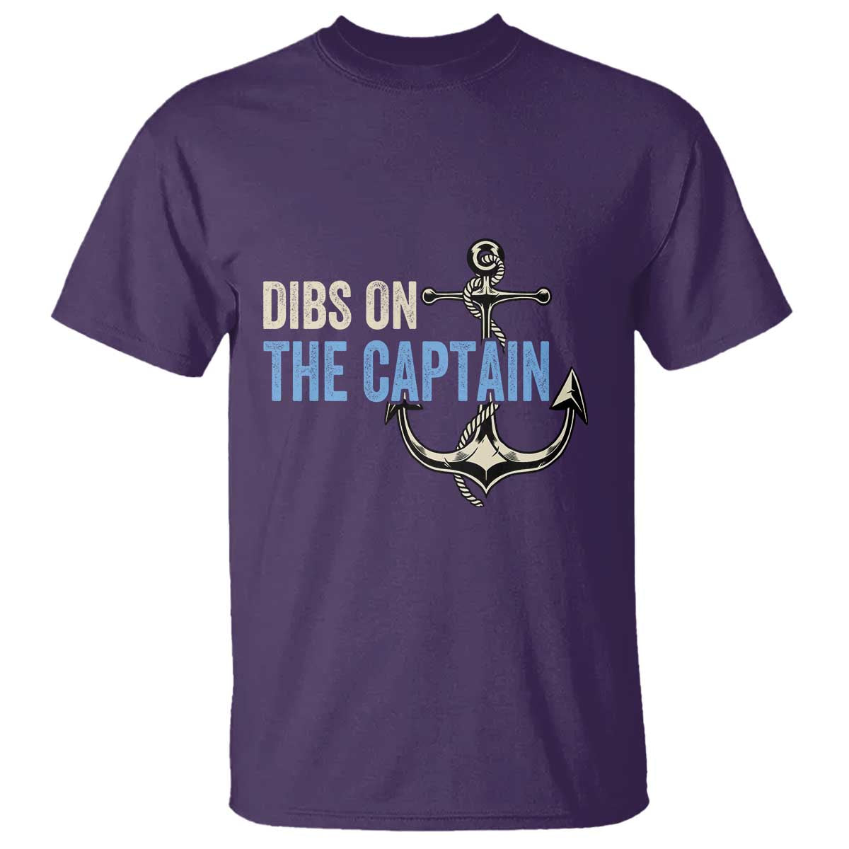 Funny Dibs On The Captain T Shirt Boating Boat Lover Anchor TS11 Purple Print Your Wear
