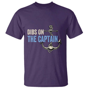 Funny Dibs On The Captain T Shirt Boating Boat Lover Anchor TS11 Purple Print Your Wear