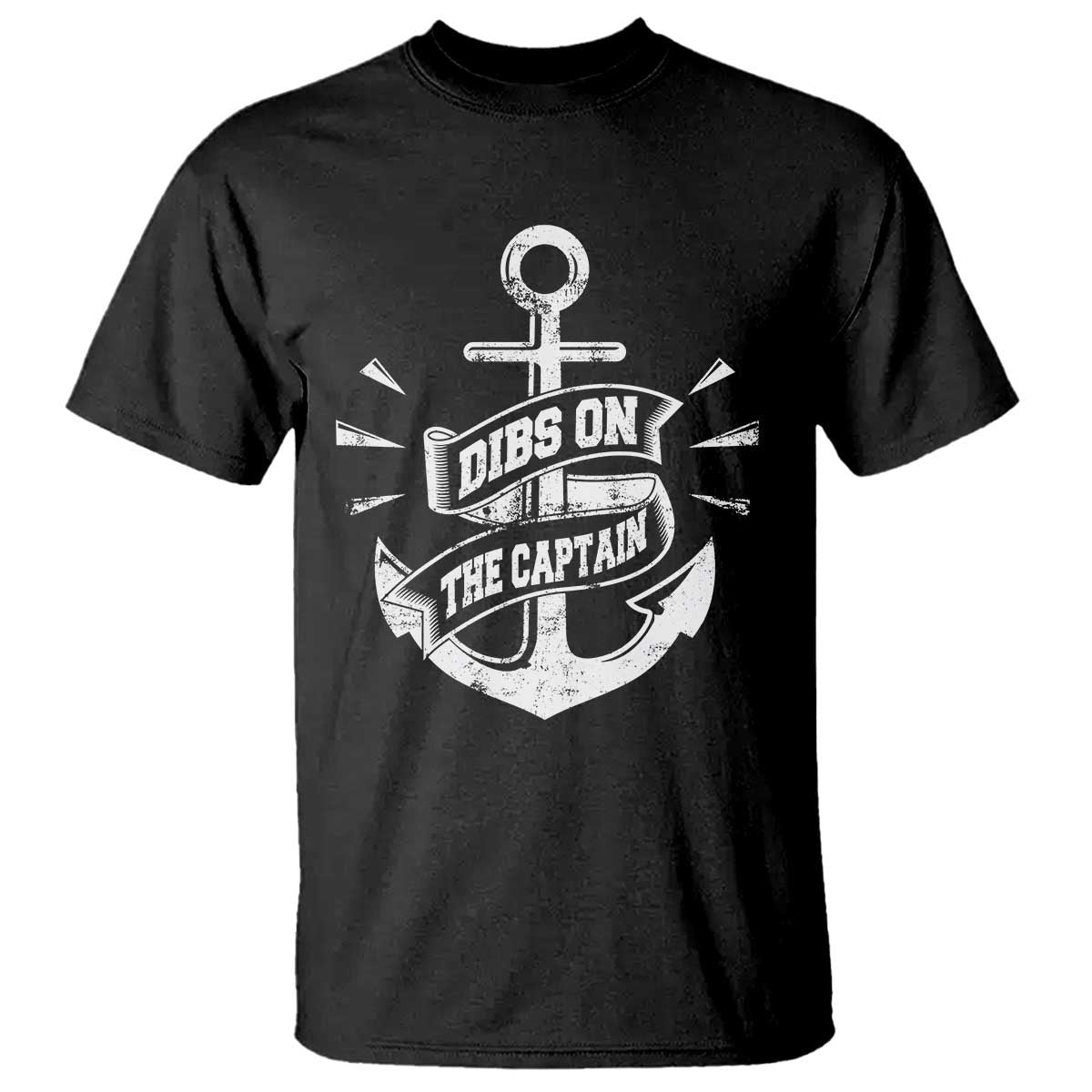 Funny Dibs On The Captain T Shirt Boating Boat Lover Vintage Anchor TS11 Black Print Your Wear