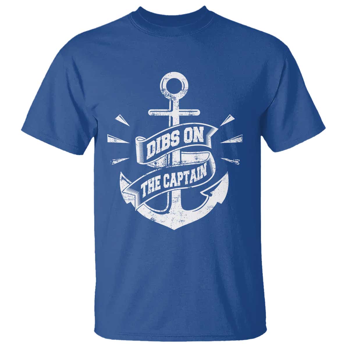Funny Dibs On The Captain T Shirt Boating Boat Lover Vintage Anchor TS11 Royal Blue Print Your Wear