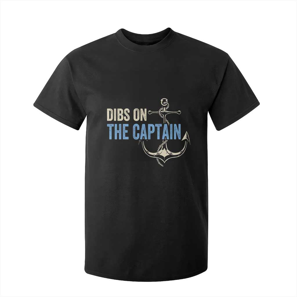 Funny Dibs On The Captain T Shirt For Kid Boating Boat Lover Anchor TS11 Black Print Your Wear
