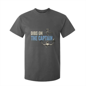 Funny Dibs On The Captain T Shirt For Kid Boating Boat Lover Anchor TS11 Dark Heather Print Your Wear
