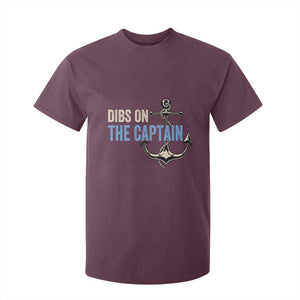 Funny Dibs On The Captain T Shirt For Kid Boating Boat Lover Anchor TS11 Maroon Print Your Wear