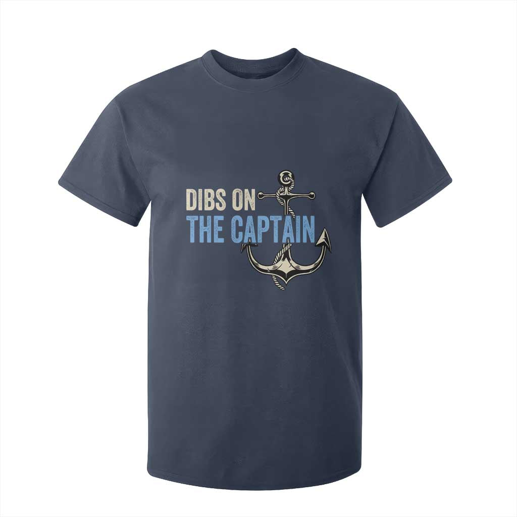 Funny Dibs On The Captain T Shirt For Kid Boating Boat Lover Anchor TS11 Navy Print Your Wear
