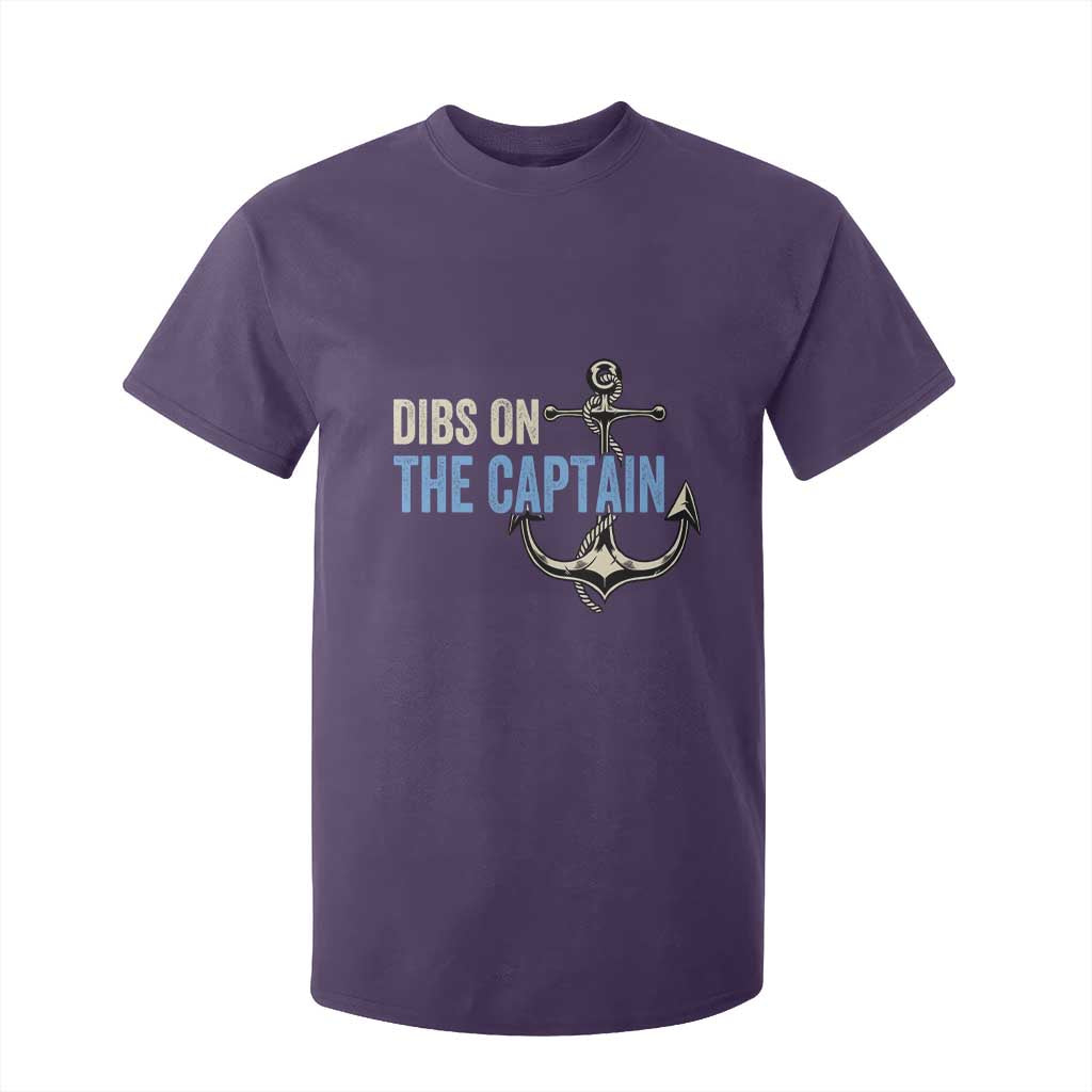 Funny Dibs On The Captain T Shirt For Kid Boating Boat Lover Anchor TS11 Purple Print Your Wear