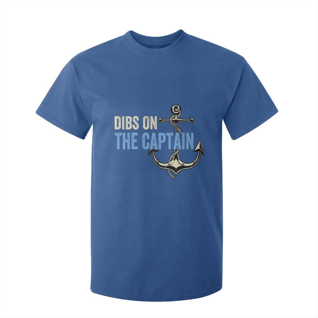 Funny Dibs On The Captain T Shirt For Kid Boating Boat Lover Anchor TS11 Royal Blue Print Your Wear