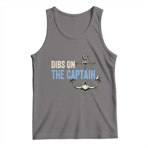 Funny Dibs On The Captain Tank Top Boating Boat Lover Anchor TS11 Deep Heather Print Your Wear
