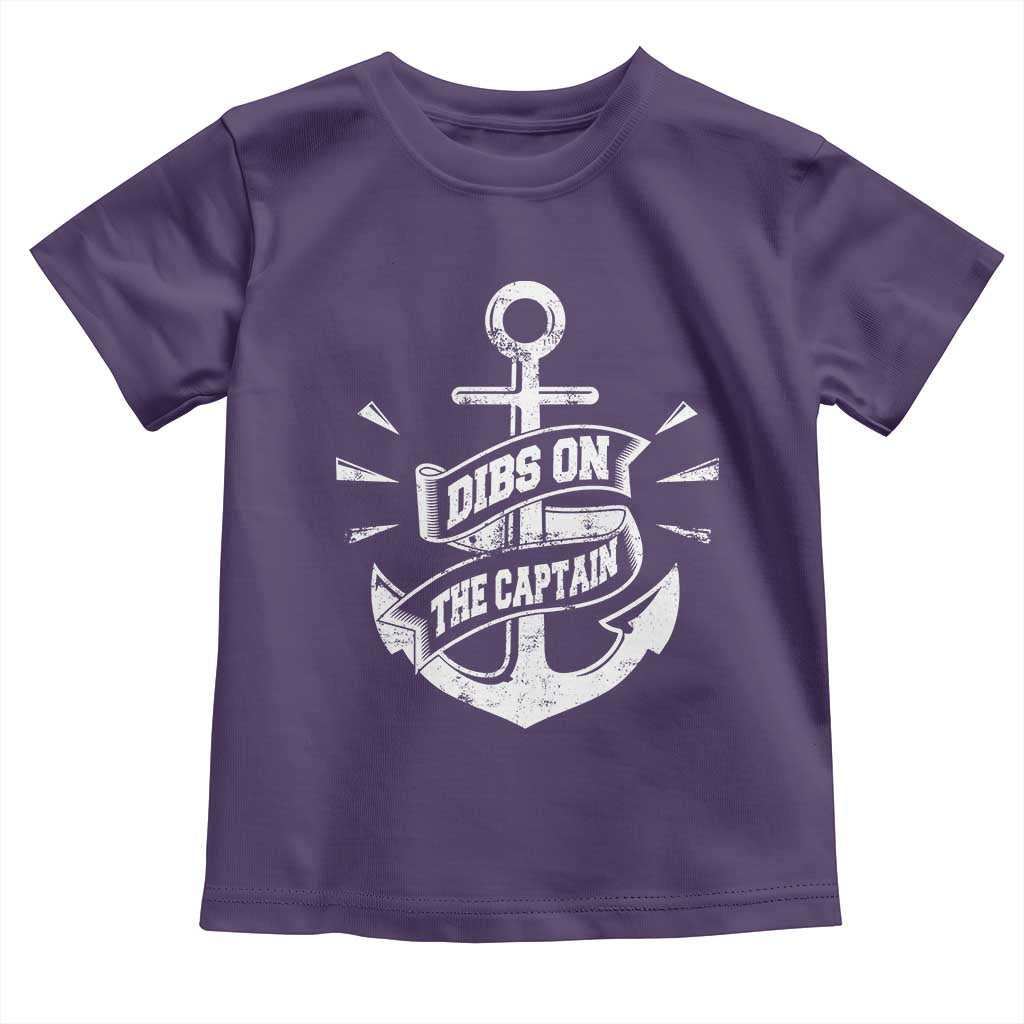 Funny Dibs On The Captain Toddler T Shirt Boating Boat Lover Vintage Anchor TS11 Purple Print Your Wear