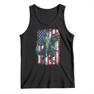 Funny Dinosaur Statue Of Liberty 4th Of July Tank Top American Flag TS11 Black Print Your Wear