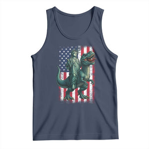 Funny Dinosaur Statue Of Liberty 4th Of July Tank Top American Flag TS11 Navy Print Your Wear