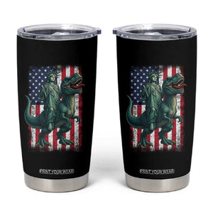 Funny Dinosaur Statue Of Liberty 4th Of July Tumbler Cup American Flag TS11 Black Print Your Wear