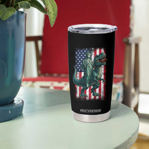 Funny Dinosaur Statue Of Liberty 4th Of July Tumbler Cup American Flag TS11 Print Your Wear