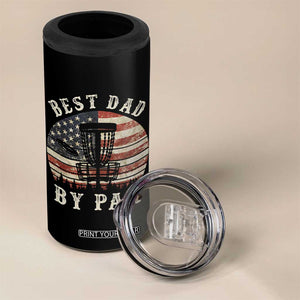 Funny Disc Golf Dad Best Dad By Par 4 in 1 Can Cooler Tumbler Vintage American Flag Fathers Day TS11 Print Your Wear