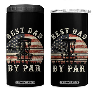 Funny Disc Golf Dad Best Dad By Par 4 in 1 Can Cooler Tumbler Vintage American Flag Fathers Day TS11 One Size: 16 oz Black Print Your Wear
