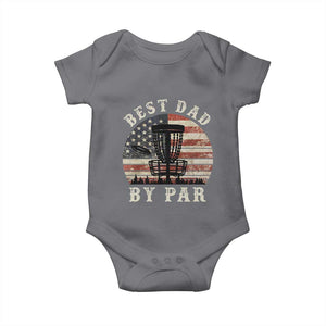Funny Disc Golf Dad Best Dad By Par Baby Onesie Vintage American Flag Fathers Day TS11 Charcoal Print Your Wear