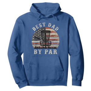 Funny Disc Golf Dad Best Dad By Par Hoodie Vintage American Flag Fathers Day TS11 Royal Blue Print Your Wear