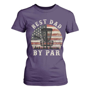 Funny Disc Golf Dad Best Dad By Par T Shirt For Women Vintage American Flag Fathers Day TS11 Purple Print Your Wear