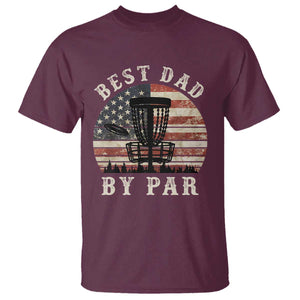 Funny Disc Golf Dad Best Dad By Par T Shirt Vintage American Flag Fathers Day TS11 Maroon Print Your Wear