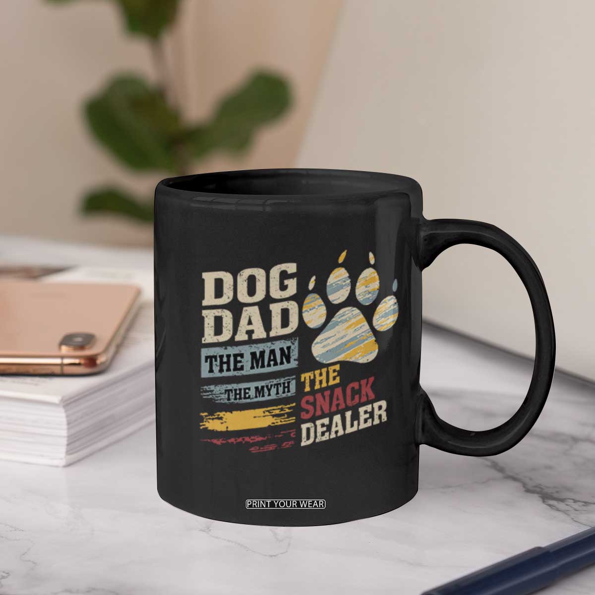 Funny Dog Dad The Man The Myth The Snack Dealer Coffee Mug Fur Dad Fathers Day TS11 Print Your Wear