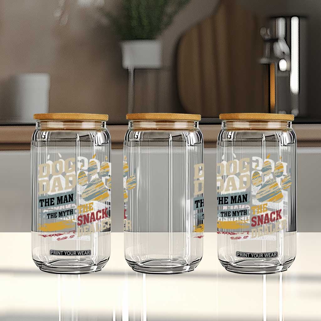 Funny Dog Dad The Man The Myth The Snack Dealer Glass Can Fur Dad Fathers Day TS11 Print Your Wear