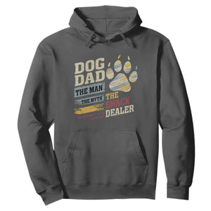 Funny Dog Dad The Man The Myth The Snack Dealer Hoodie Fur Dad Fathers Day TS11 Dark Heather Print Your Wear
