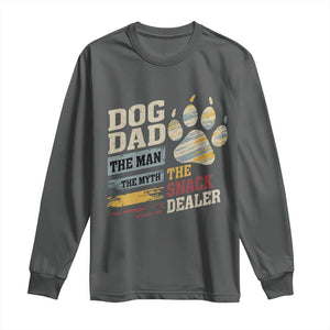 Funny Dog Dad The Man The Myth The Snack Dealer Long Sleeve Shirt Fur Dad Fathers Day TS11 Dark Heather Print Your Wear