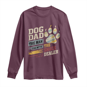 Funny Dog Dad The Man The Myth The Snack Dealer Long Sleeve Shirt Fur Dad Fathers Day TS11 Maroon Print Your Wear