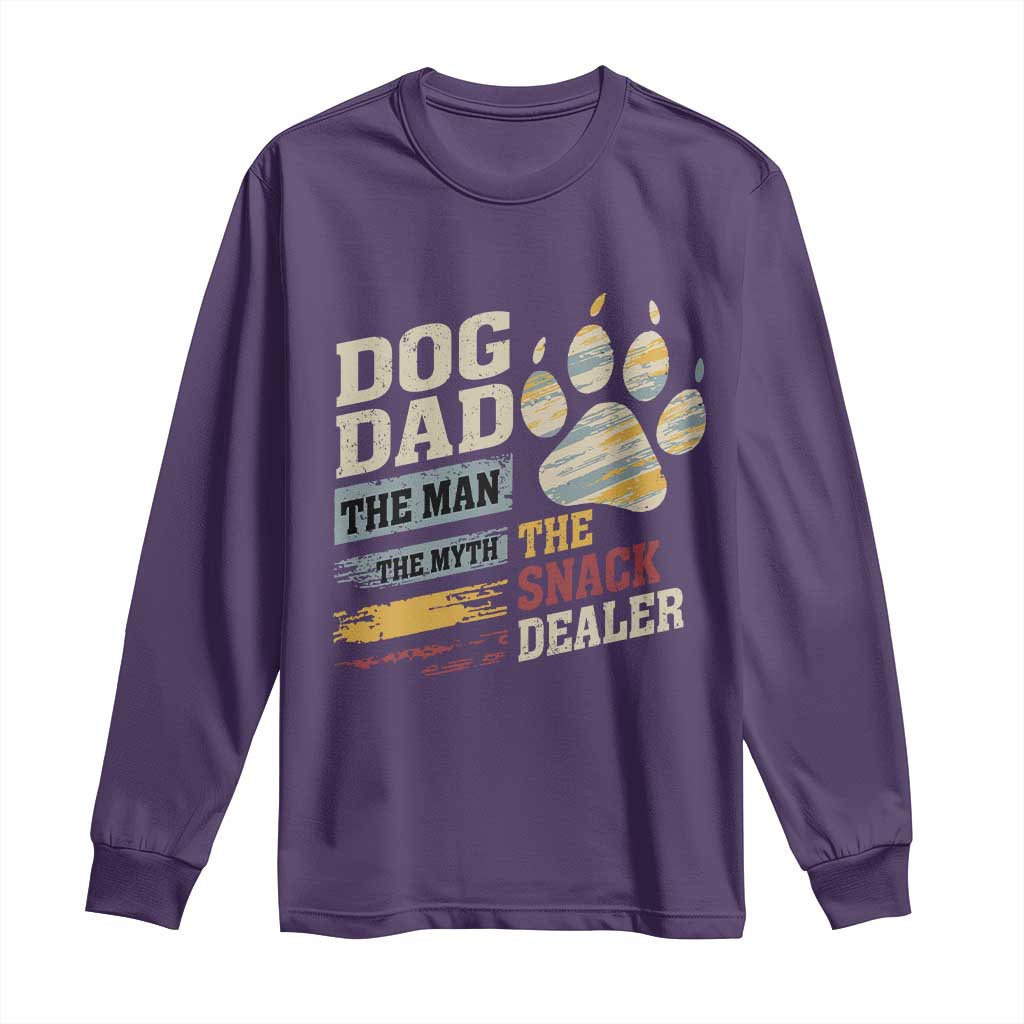 Funny Dog Dad The Man The Myth The Snack Dealer Long Sleeve Shirt Fur Dad Fathers Day TS11 Purple Print Your Wear