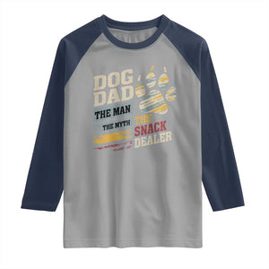 Funny Dog Dad The Man The Myth The Snack Dealer Raglan Shirt Fur Dad Fathers Day TS11 Sport Gray Navy Print Your Wear