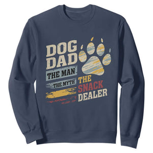 Funny Dog Dad The Man The Myth The Snack Dealer Sweatshirt Fur Dad Fathers Day TS11 Navy Print Your Wear