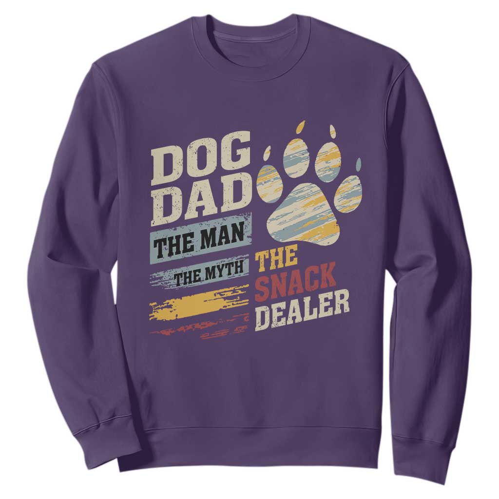 Funny Dog Dad The Man The Myth The Snack Dealer Sweatshirt Fur Dad Fathers Day TS11 Purple Print Your Wear