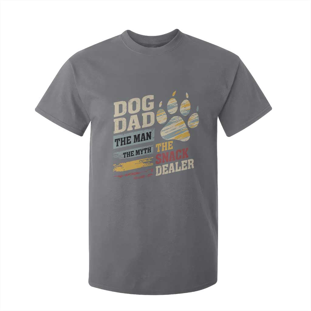 Funny Dog Dad The Man The Myth The Snack Dealer T Shirt For Kid Fur Dad Fathers Day TS11 Charcoal Print Your Wear
